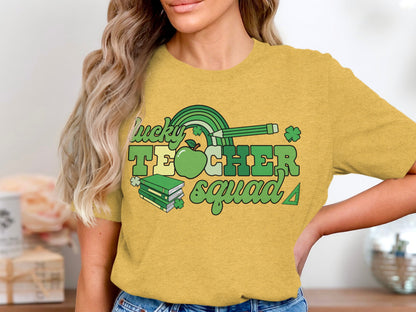 Lucky Teacher Squad Rainbow Pencil T-Shirt