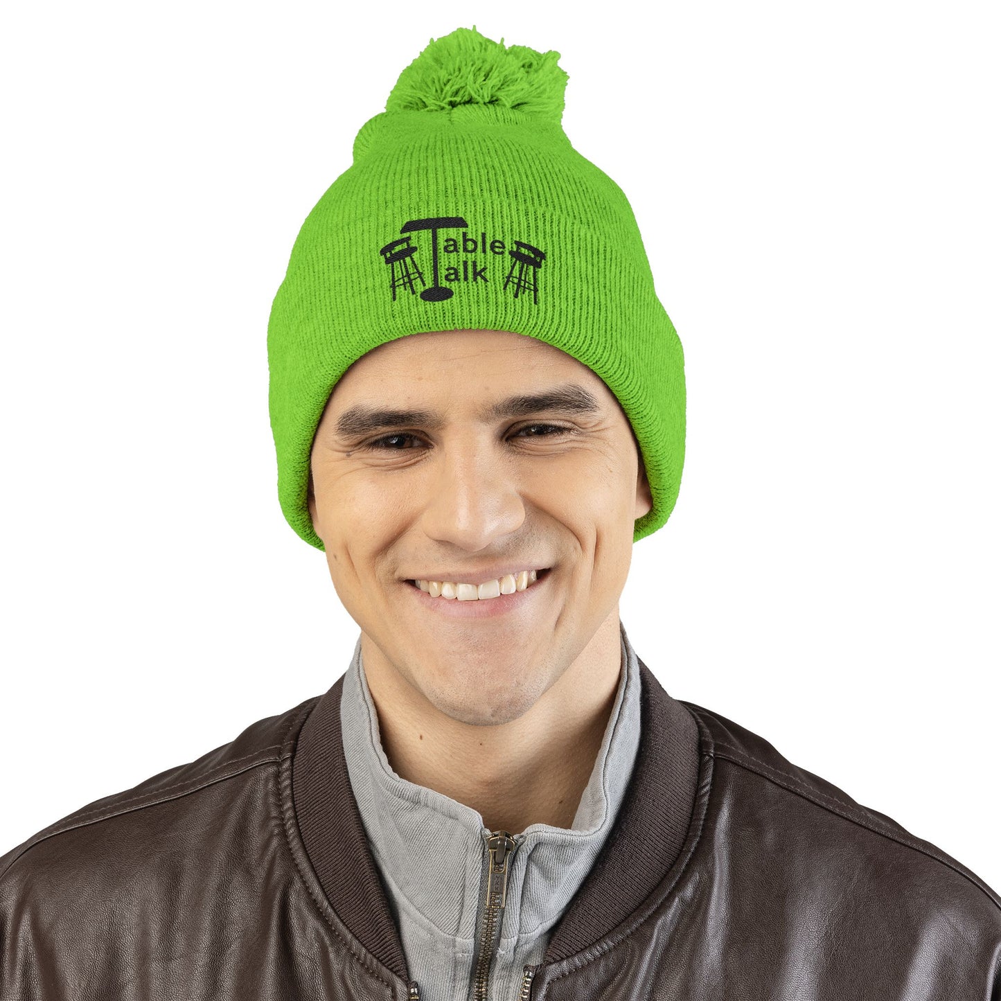 Table Talk Logo Embroidered Pom-Pom Knit Cap