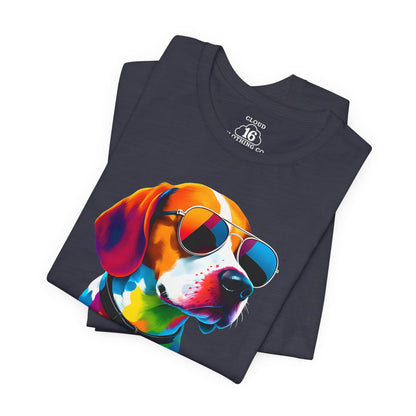 Vibrant Dog Portrait T-Shirt - Unisex Pet Lover Gift | Cool Summer Graphic Tee