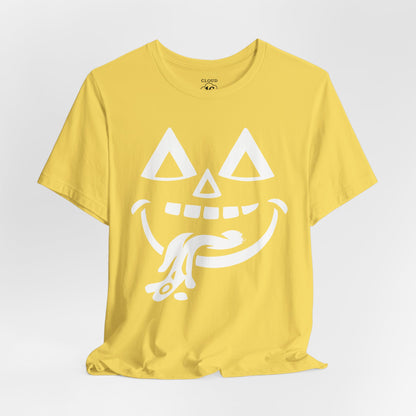 Halloween Pumpkin Face T-Shirt - Funny Fall Tee for Spooky Season
