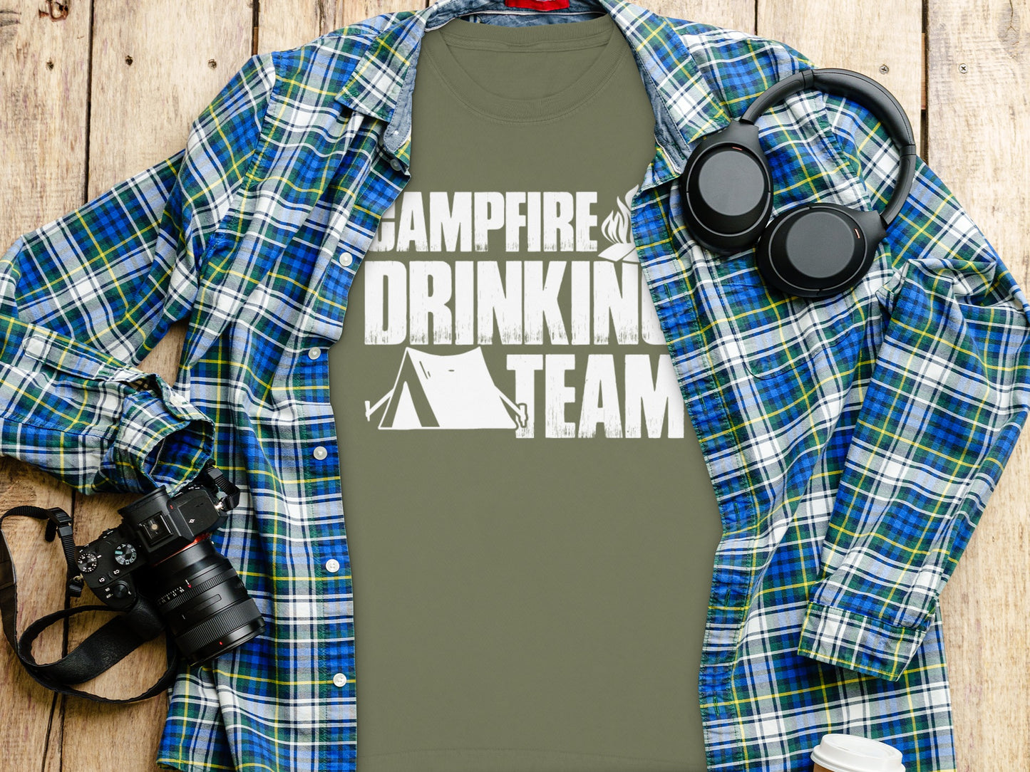 Campfire Drinking Team Tee for Outdoor Enthusiasts