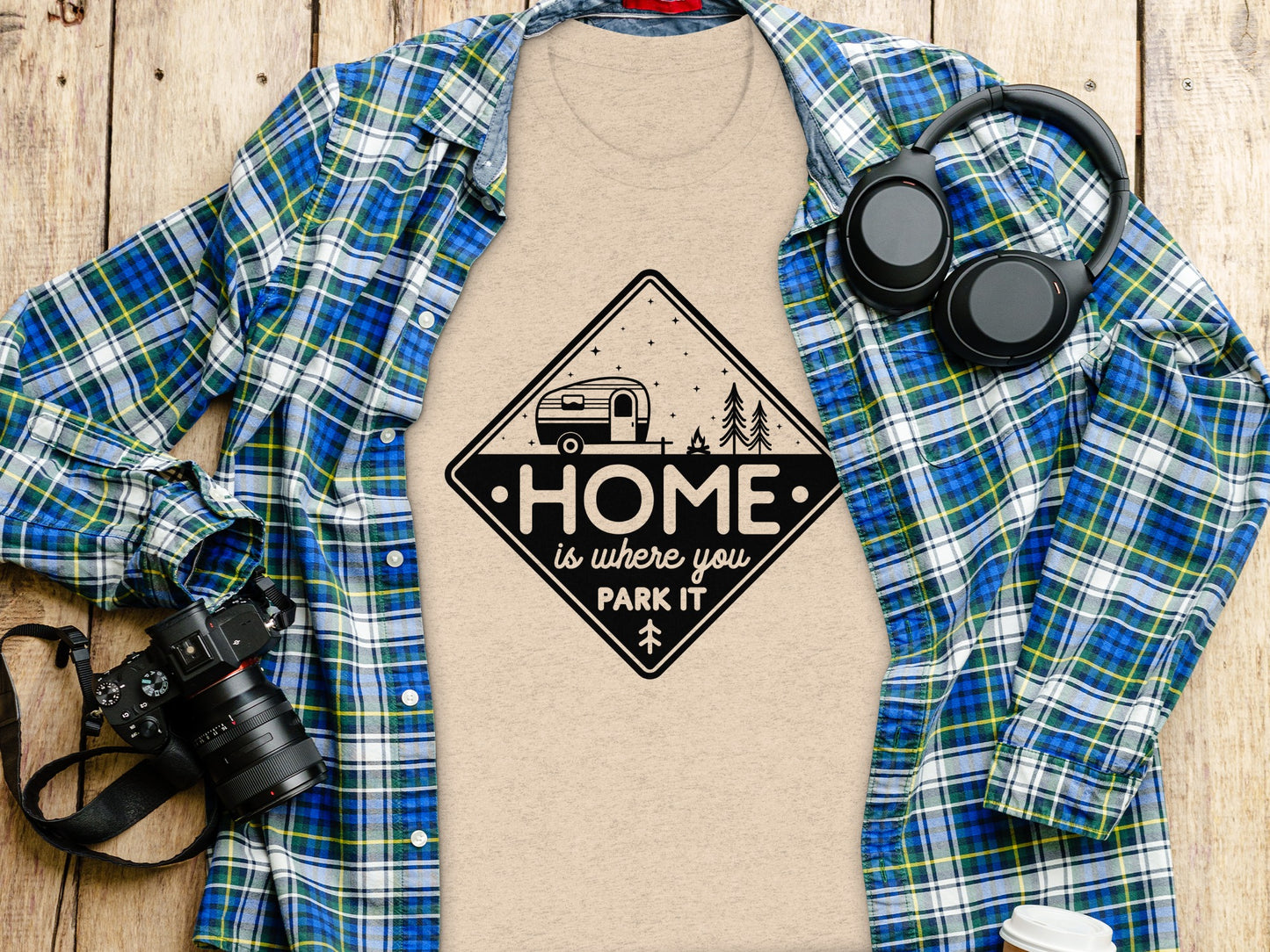Home Is Where You Park It Camping RV Adventure T-Shirt T-Shirt - Outdoor & Adventure Collection - Mile Marker 16 Gear by Cloud 16 Clothing Co.