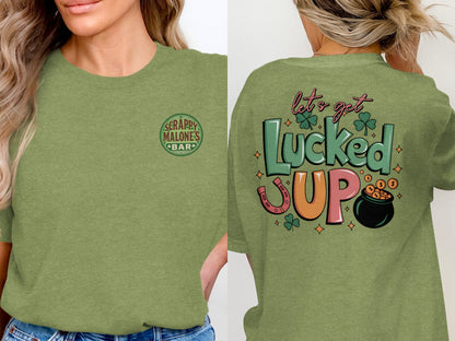 Scrappy Malone's Bar Art, Irish Bar Sign, Shamrock Clover Design, Irish Pub Decor T-Shirt - Scrappy Malone's Bar 100-Proof Humor - Cloud 16 Clothing Co.