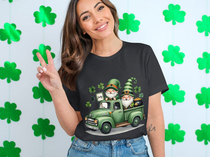 St. Patrick's Day Gnomes On Truck Graphic Shirt