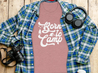 Born To Camp Vacation Hiking Nature Outdoors Fun T-Shirt T-Shirt - Outdoor & Adventure Collection - Mile Marker 16 Gear by Cloud 16 Clothing Co.
