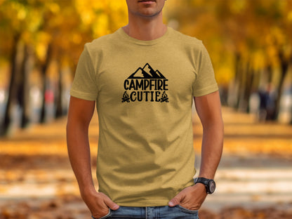 Campfire Cutie With Mountain Silhouette Graphic T-Shirt T-Shirt - Outdoor & Adventure Collection - Mile Marker 16 Gear by Cloud 16 Clothing Co.