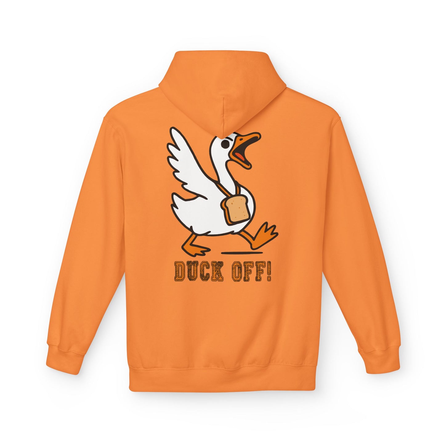 Duck Off Funny Hoodie - Unisex Fleece Pullover for Animal Lovers