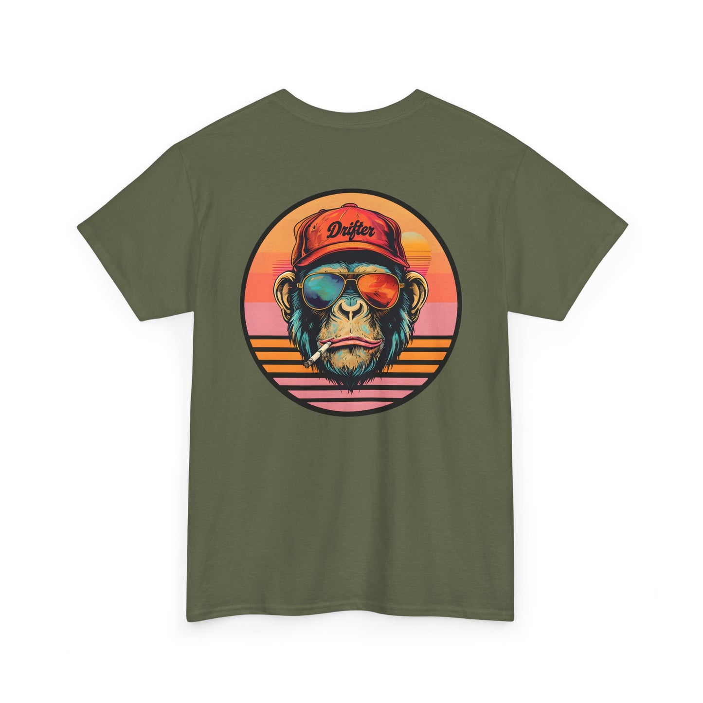 Retro Monkey Graphic T-Shirt - Unisex Heavy Cotton Tee