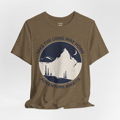 Adventure Awaits Graphic Tee - Unisex Outdoor Travel Shirt