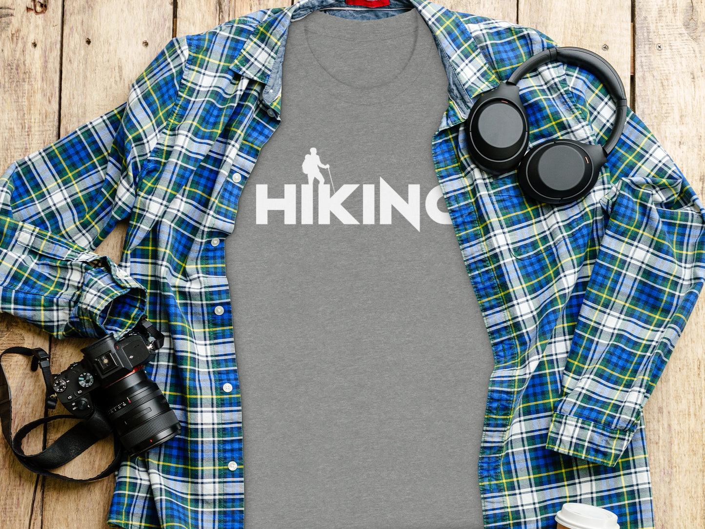 Hiking Above the Word Hiking Design Graphic T-Shirt T-Shirt - Outdoor & Adventure Collection - Mile Marker 16 Gear by Cloud 16 Clothing Co.