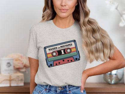 Raised on Mixtapes Graphic Tee Retro Cassette Shirt