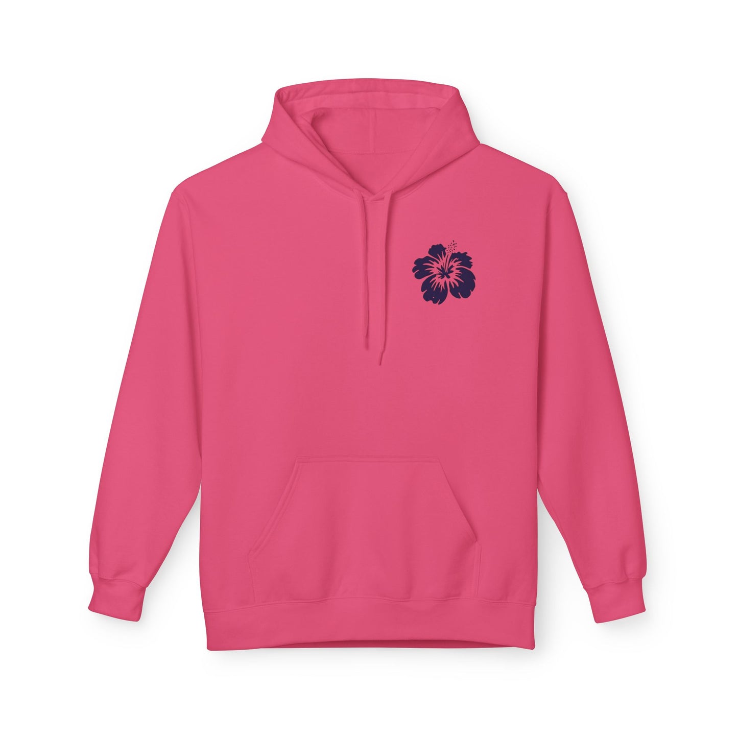 Ocean Beach Floral Hoodie - Surf-Inspired Unisex Fleece for Beach Lovers