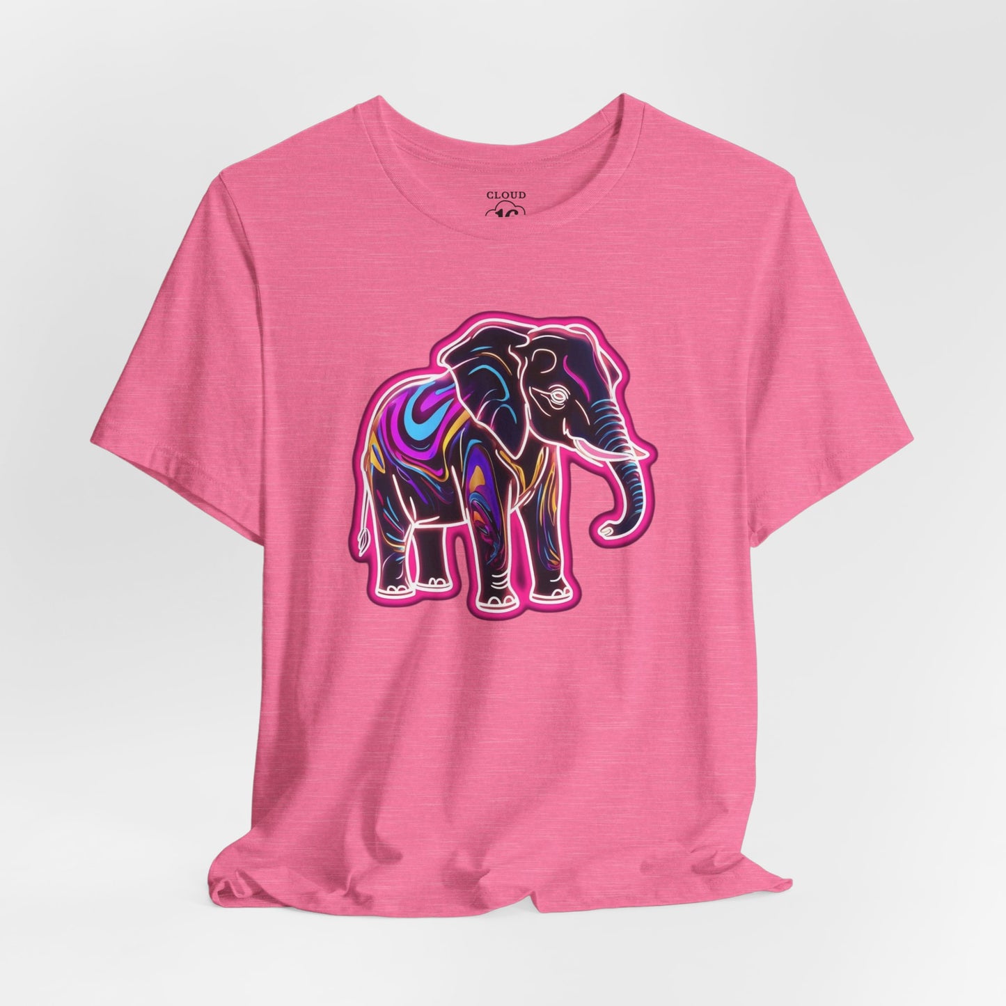 Neon Elephant T-Shirt - Vibrant Animal Graphic Tee for Wildlife Lovers