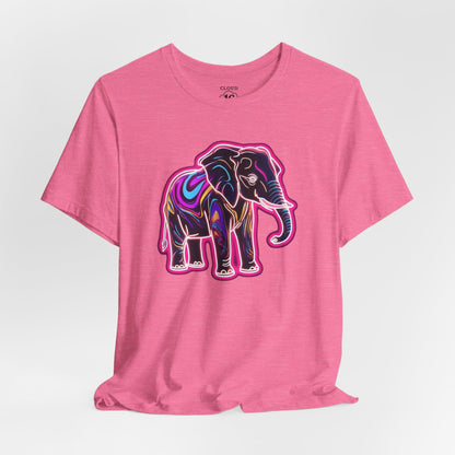 Neon Elephant T-Shirt - Vibrant Animal Graphic Tee for Wildlife Lovers