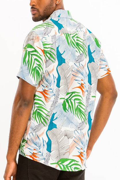 Aloha Shores Short Sleeve Floral Resort Shirt - Button Down - Curated Provisions by Cloud 16 Clothing Co.