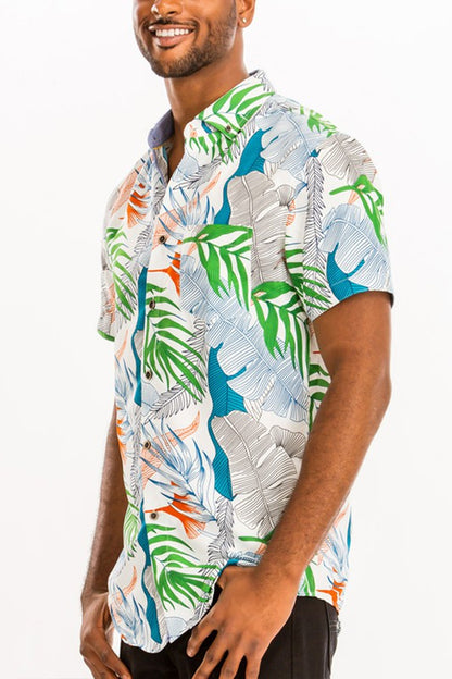 Aloha Shores Short Sleeve Floral Resort Shirt - Button Down - Curated Provisions by Cloud 16 Clothing Co.