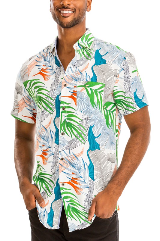 Aloha Shores Short Sleeve Floral Resort Shirt - Button Down - Curated Provisions by Cloud 16 Clothing Co.