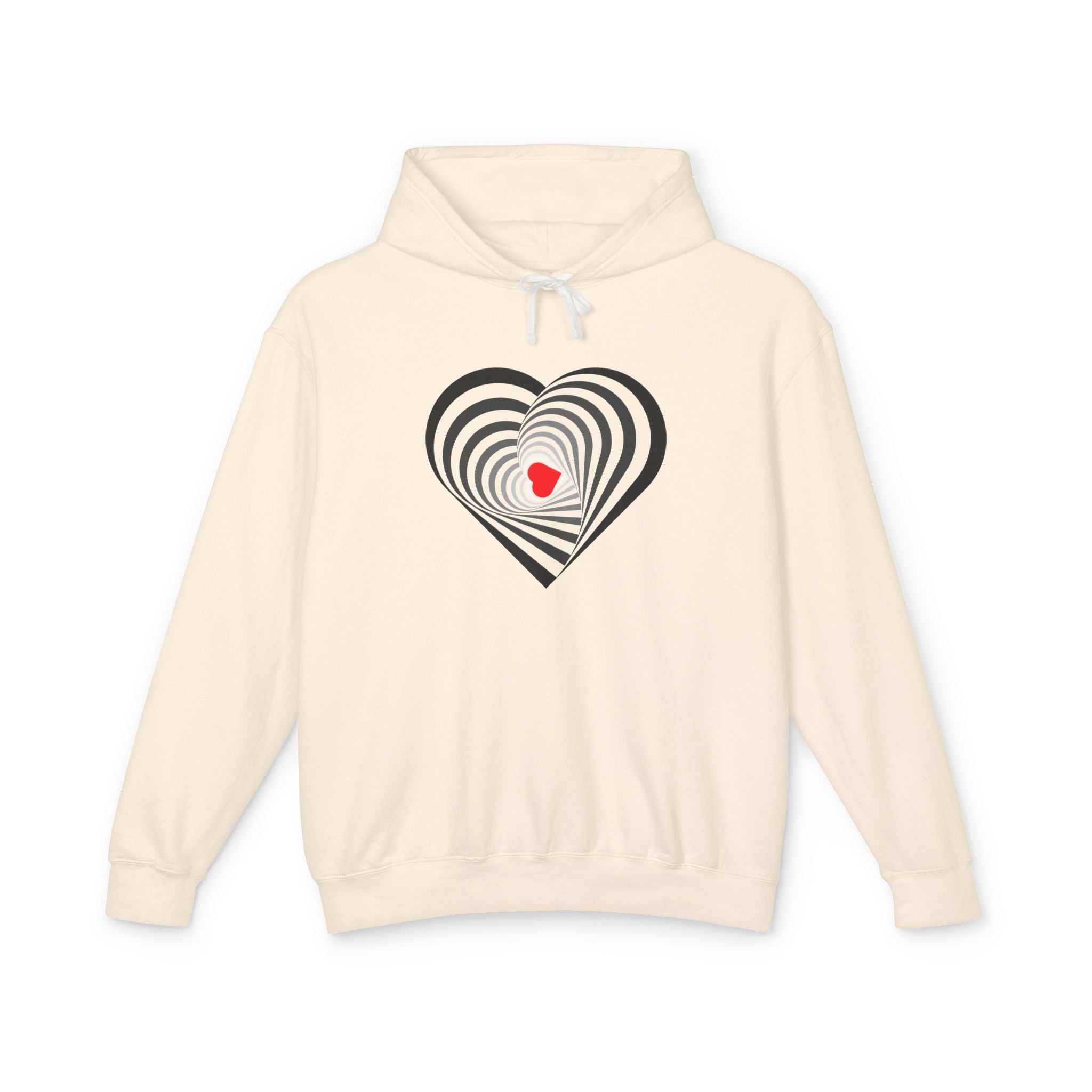 Heart Spiral Unisex Lightweight Hoodie - Valentine's Day Gift