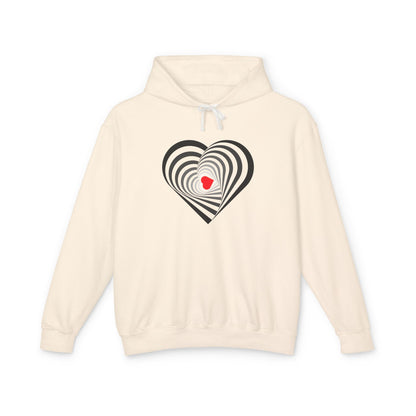 Heart Spiral Unisex Lightweight Hoodie - Valentine's Day Gift