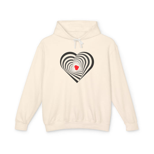 Heart Spiral Unisex Lightweight Hoodie - Valentine's Day Gift