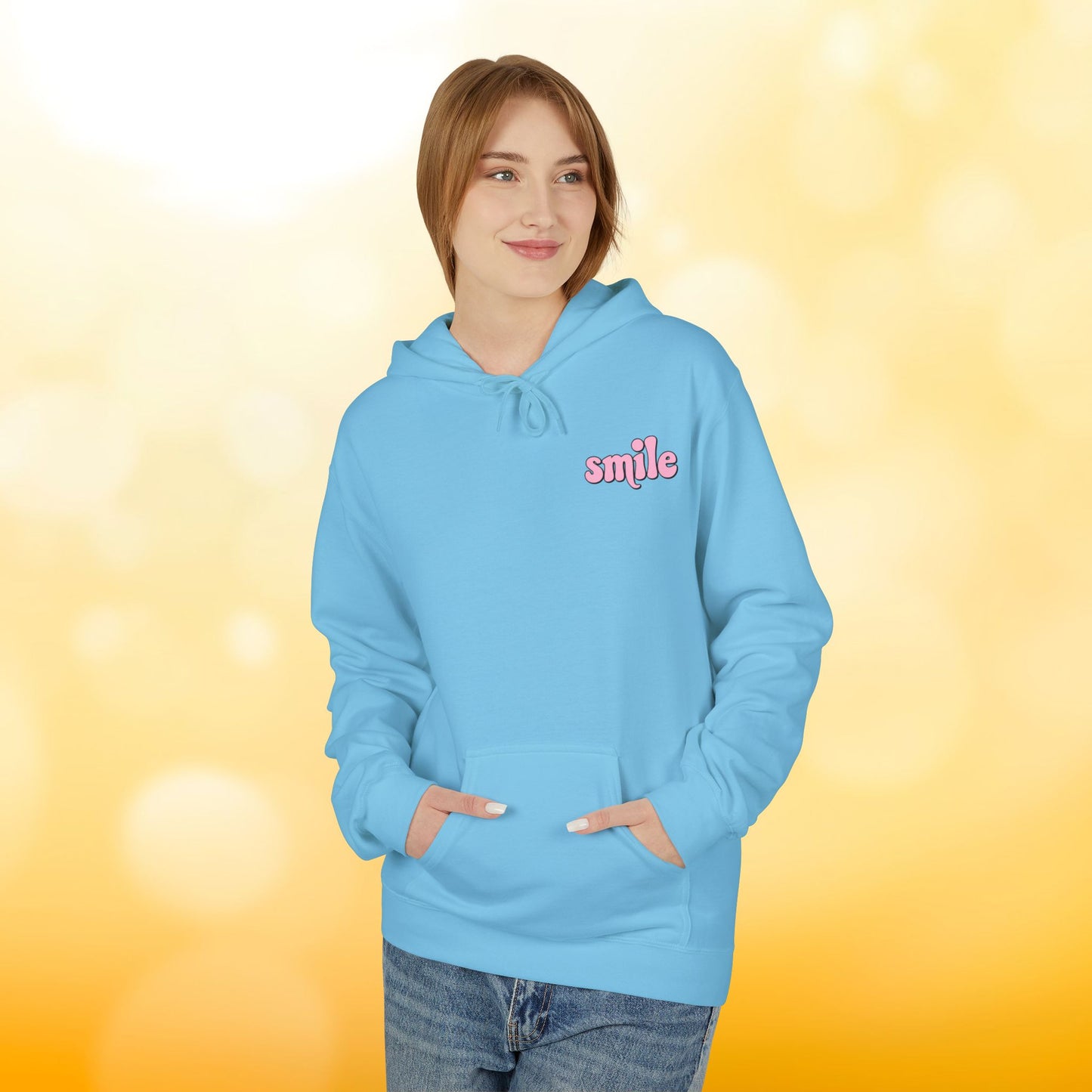 Smiley Flower Hoodie - Womens Fleece Hoodie