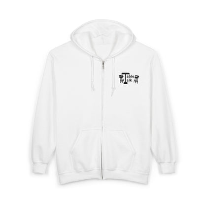 Table Talk Hoodie - Bar Stool Conversation Zip-Up Sweatshirt