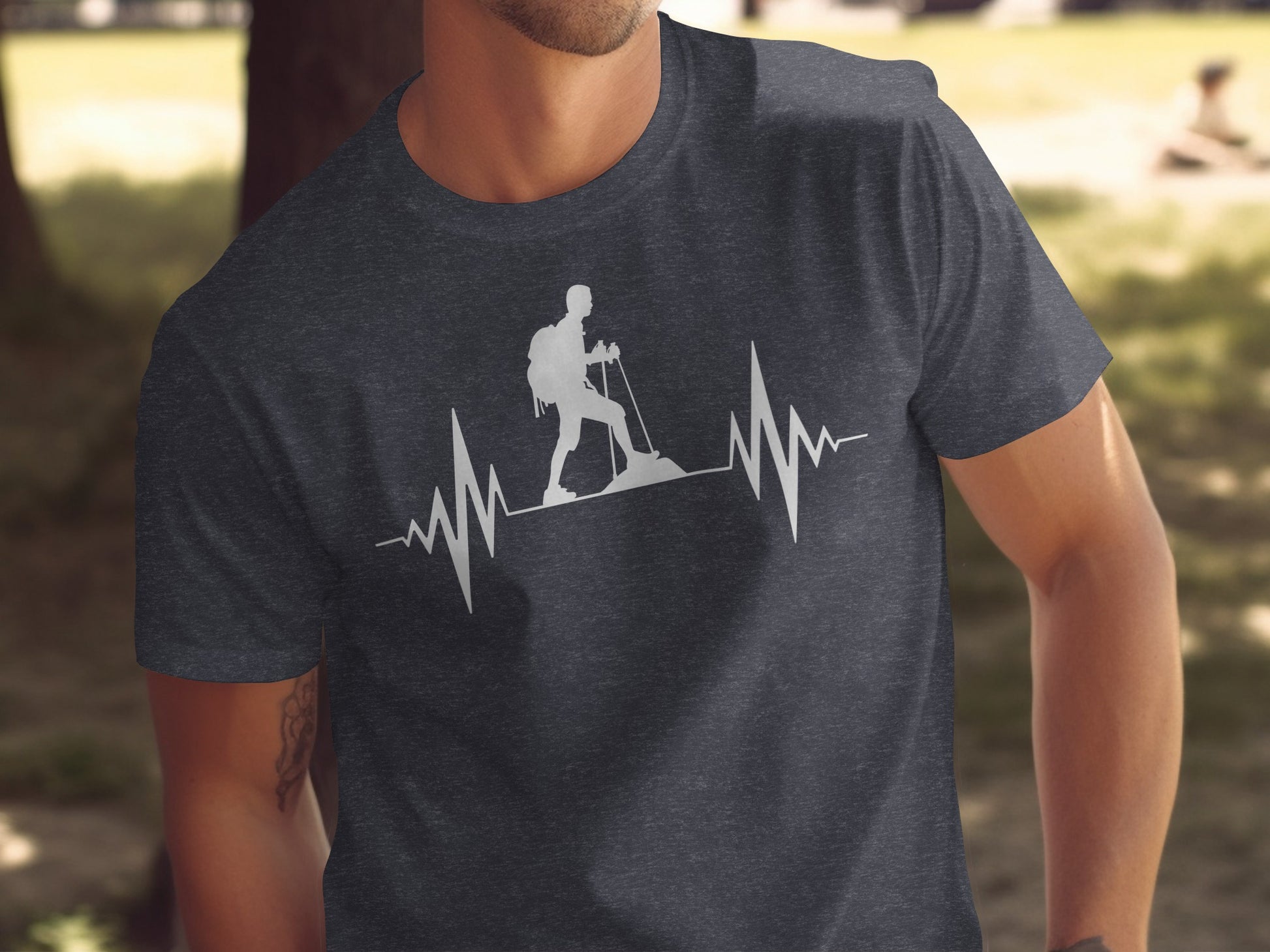 Hiking Heartbeat Outdoors Graphic Design Print T-Shirt T-Shirt - Outdoor & Adventure Collection - Mile Marker 16 Gear by Cloud 16 Clothing Co.