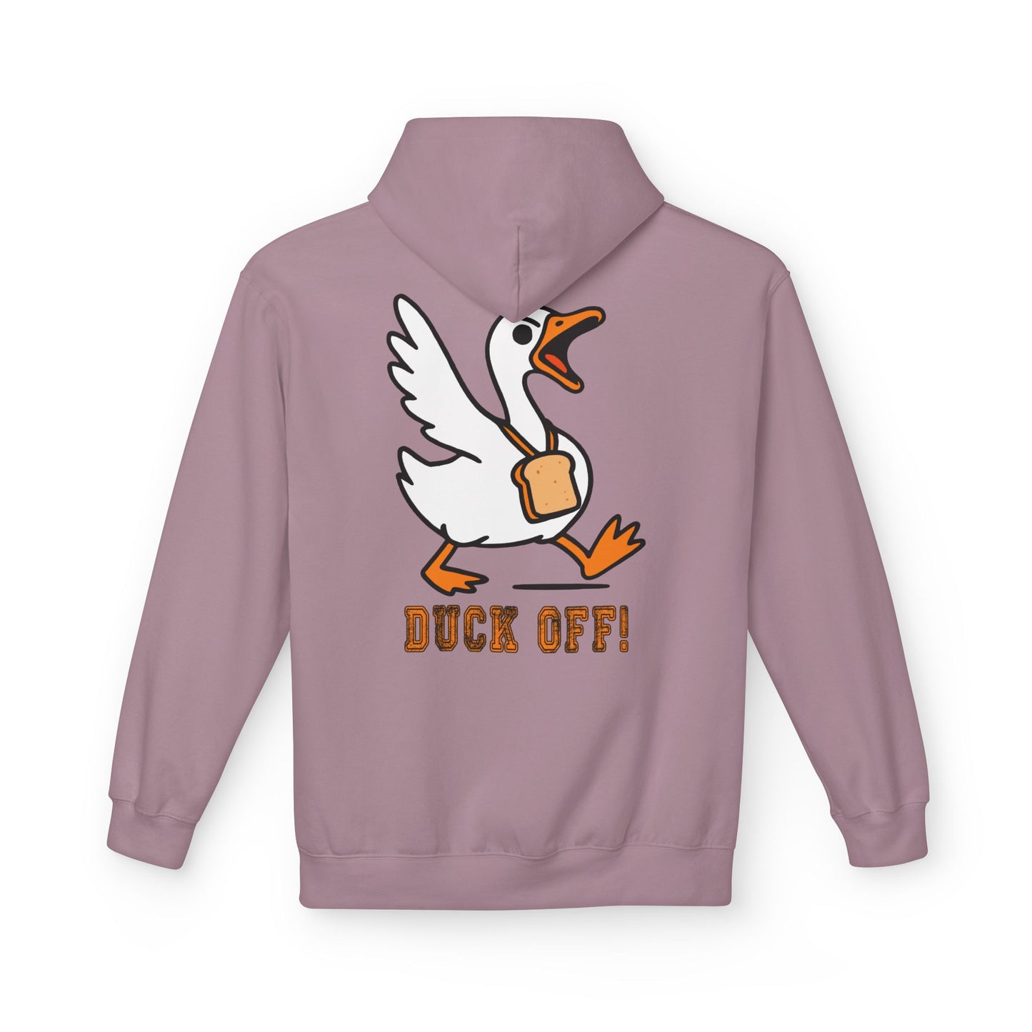 Duck Off Funny Hoodie - Unisex Fleece Pullover for Animal Lovers