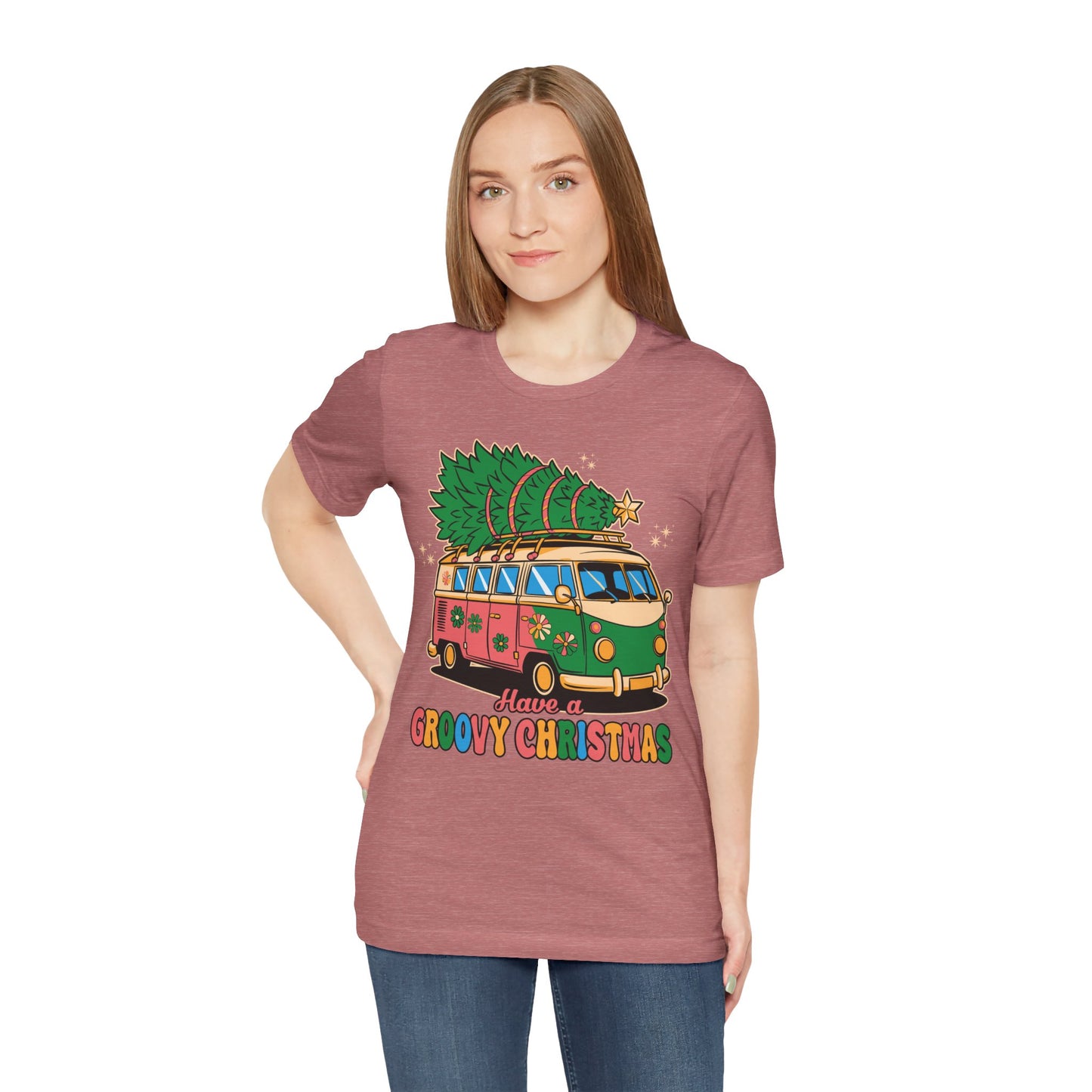 Have a Groovy Christmas - Vintage Van with Tree Shirt