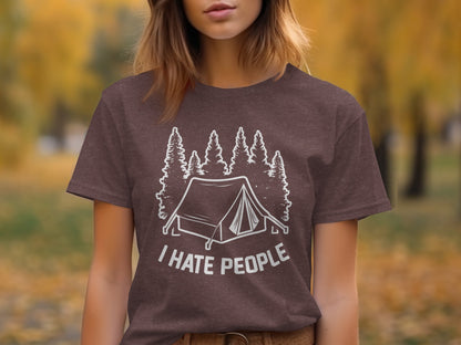 Introvert Camping Vacation Nature Tent and Hate People T-Shirt T-Shirt - Outdoor & Adventure Collection - Mile Marker 16 Gear by Cloud 16 Clothing Co.