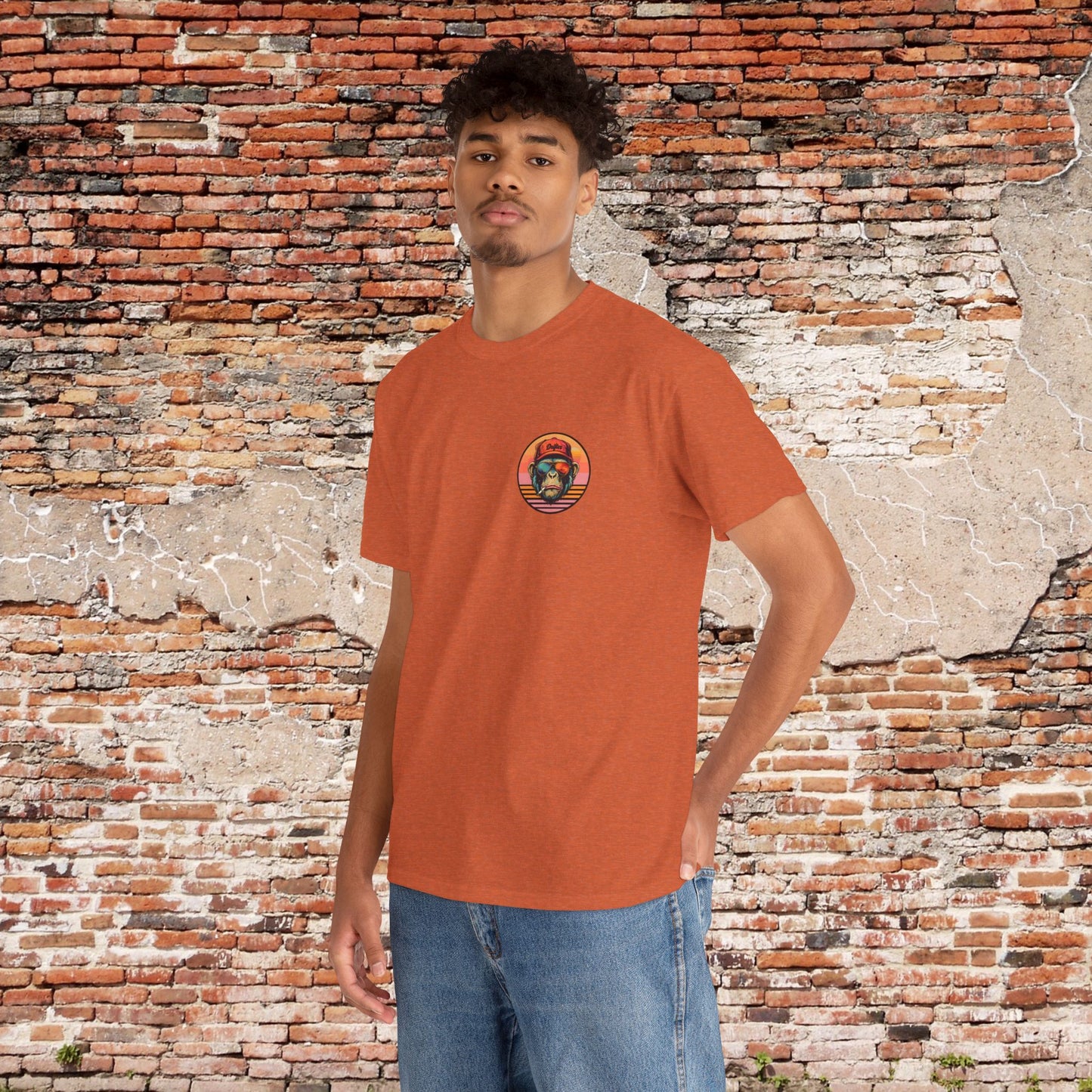 Retro Monkey Graphic T-Shirt - Unisex Heavy Cotton Tee