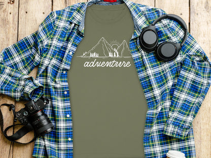 Adventure Awaits Mountains and Sunshine Graphic Long Sleeve T-Shirt Long Sleeve Tee - Outdoor & Adventure Collection - Mile Marker 16 Gear by Cloud 16 Clothing Co.