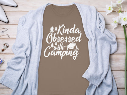 Kinda Obsessed with Camping Graphic Tee Shirt