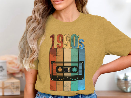 Retro 1990's Cassette Tape Graphic Print T-Shirt