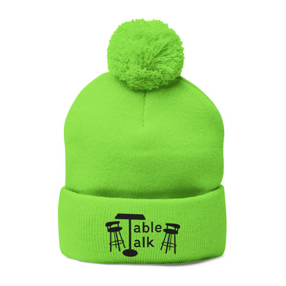 Table Talk Logo Embroidered Pom-Pom Knit Cap
