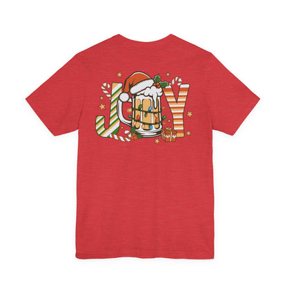 Scrappy Malone's Bar Christmas Tee — "Joy" Beer Mug Holiday Shirt