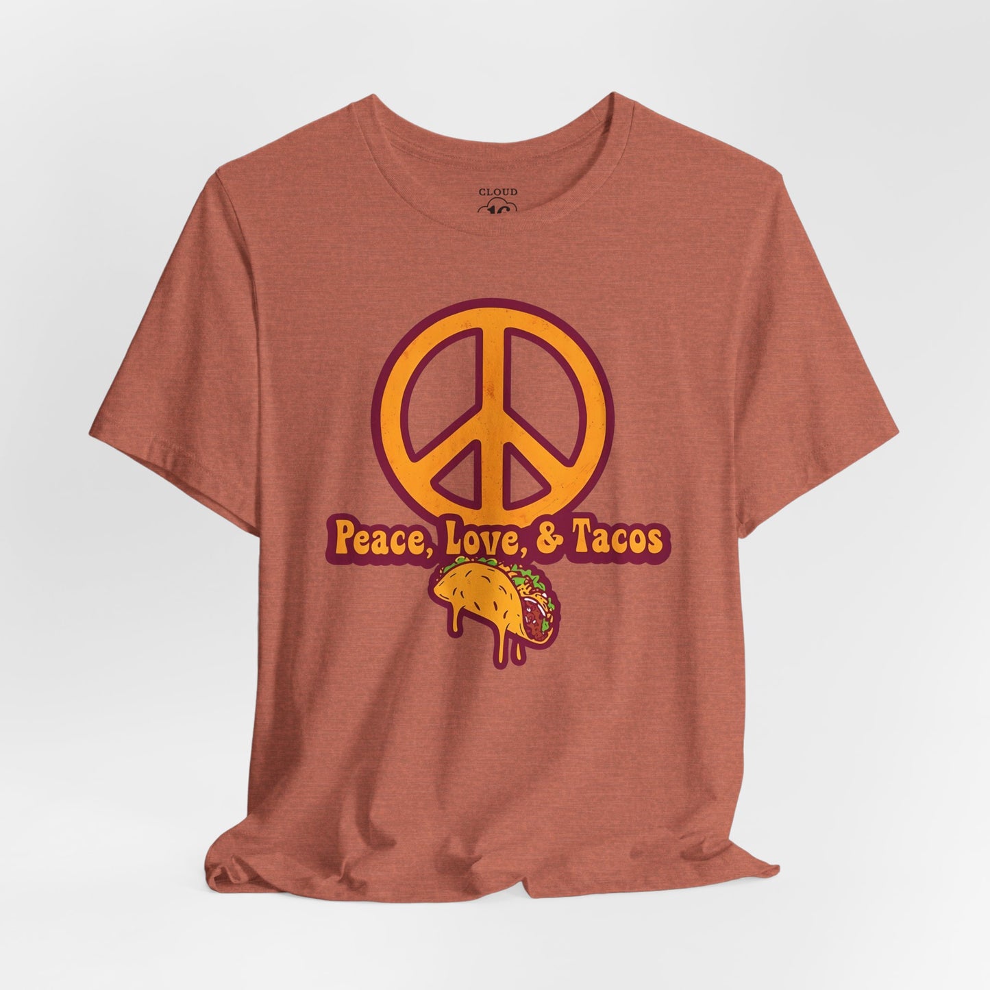 Peace Love Tacos T-Shirt - Funny Foodie Tee for Taco Lovers