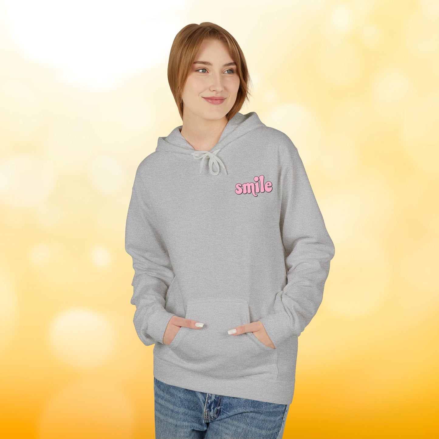 Smiley Flower Hoodie - Womens Fleece Hoodie