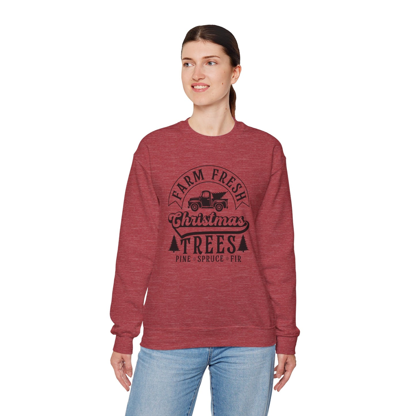 Farm Fresh Christmas Trees Sweatshirt - Festive Holiday Crewneck