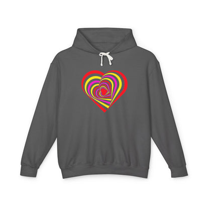 Heart Spiral Unisex Lightweight Hoodie - Valentine's Day Gift