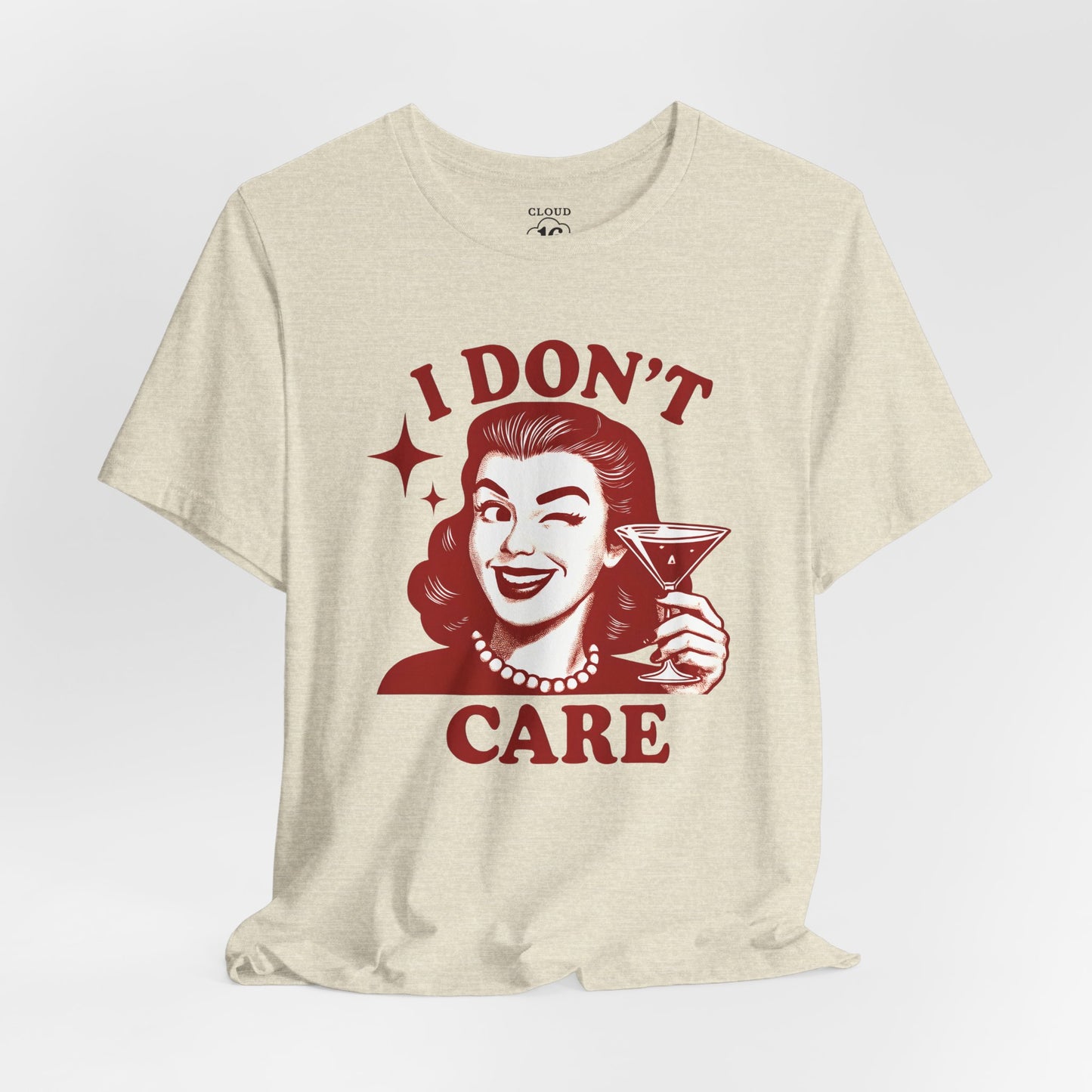 I Don't Care Retro Graphic Tee - Sassy Statement Shirt for Women & Men