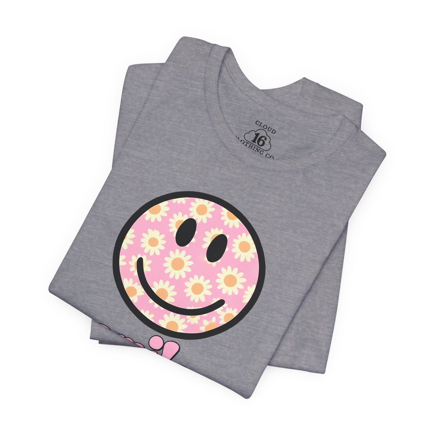Smile Floral Womens T-Shirt - Positive Vibes Tee