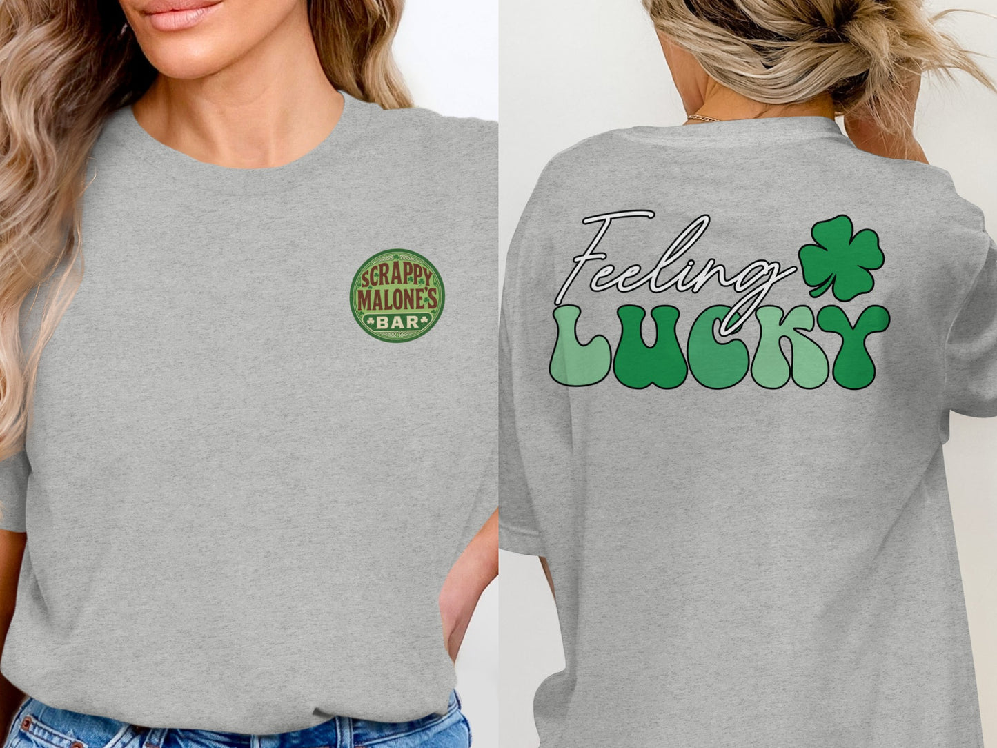 Scrappy Malone's Bar, Irish Pub, Shamrock, Round, Green, Vintage T-Shirt - Scrappy Malone's Bar 100-Proof Humor - Cloud 16 Clothing Co.