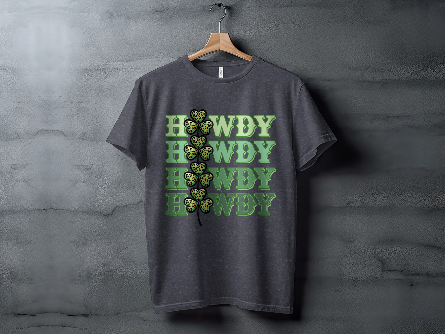 Howdy Repeated Text with Ladybug Black T-shirt