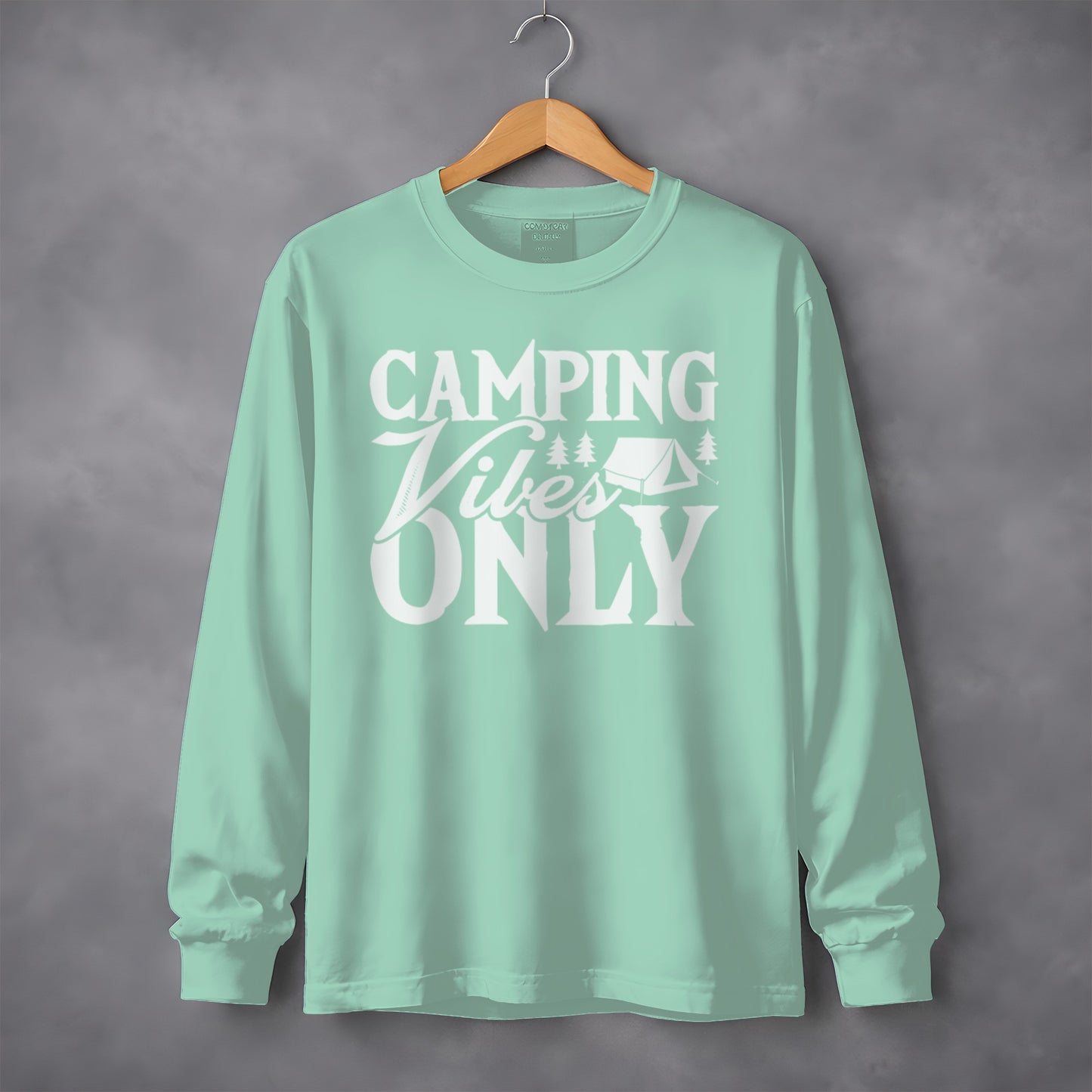 Camping Vibes Only Long Sleeve Graphic Shirt