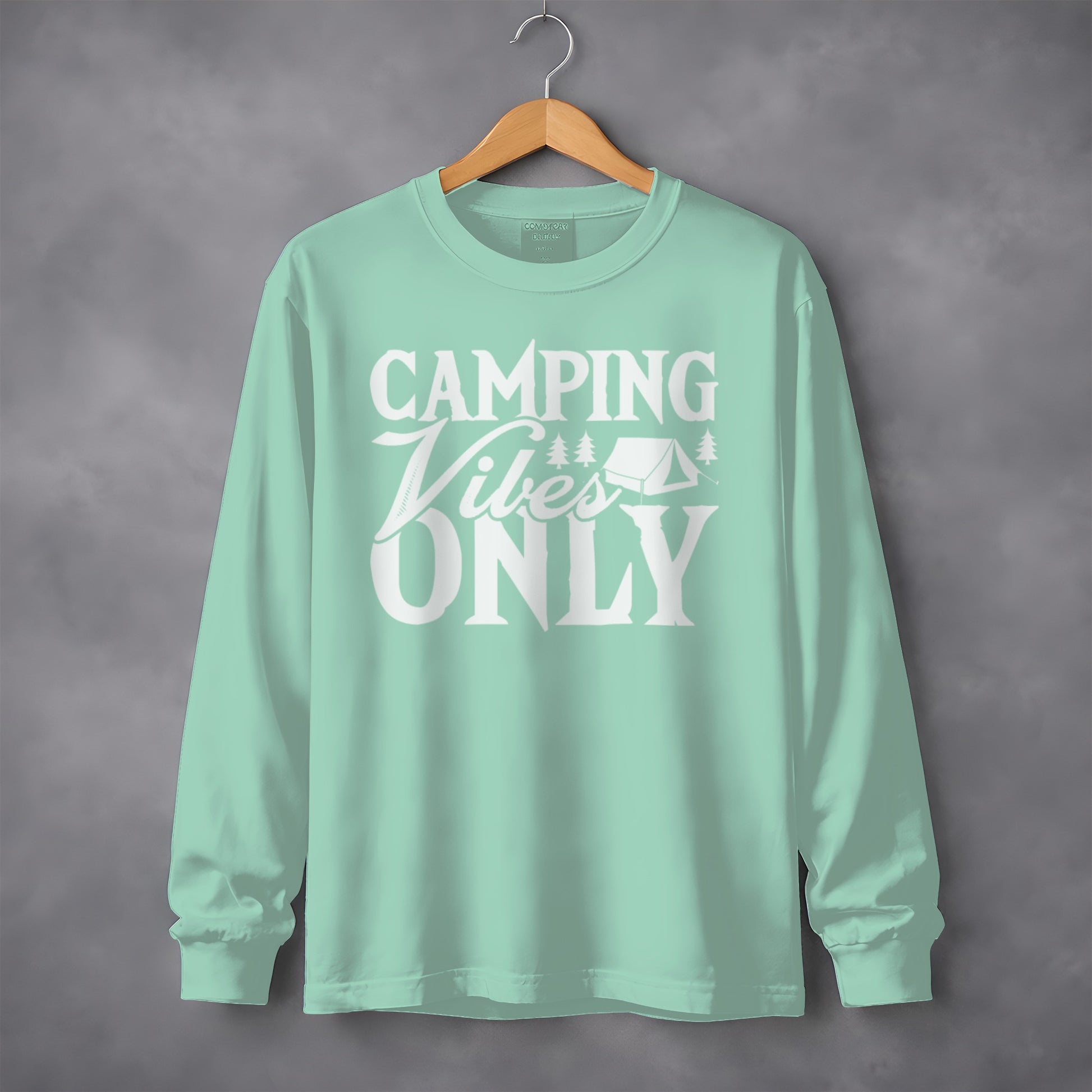 Camping Vibes Only Long Sleeve Graphic Shirt