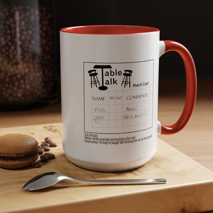 Table Talk Mug — Coffee Cup with Logo &  Match Card