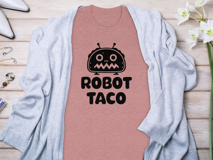 Cute Robot Taco Graphic Tee Shirt Trendy Apparel