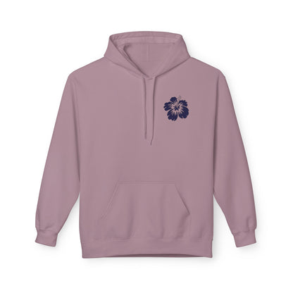 Ocean Beach Floral Hoodie - Surf-Inspired Unisex Fleece for Beach Lovers