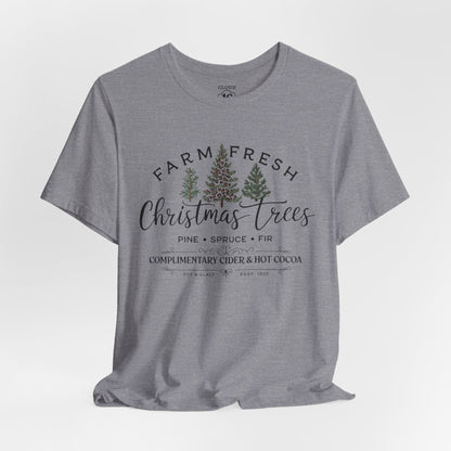 Farm Fresh Christmas Trees Unisex T-Shirt | Festive Holiday Tee
